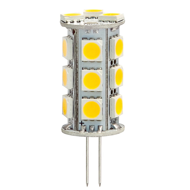 AC10-18V/DC10-30V, Back-Pin Tower T3 JC G4 LED Bulb, 3.6 Watts, 20-25W Equivalent, 5-Pack